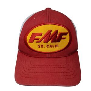 FMF So. Calif. Snapback Trucker Hat Red One Size Mesh Back Colorblock
